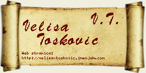 Veliša Tošković vizit kartica
